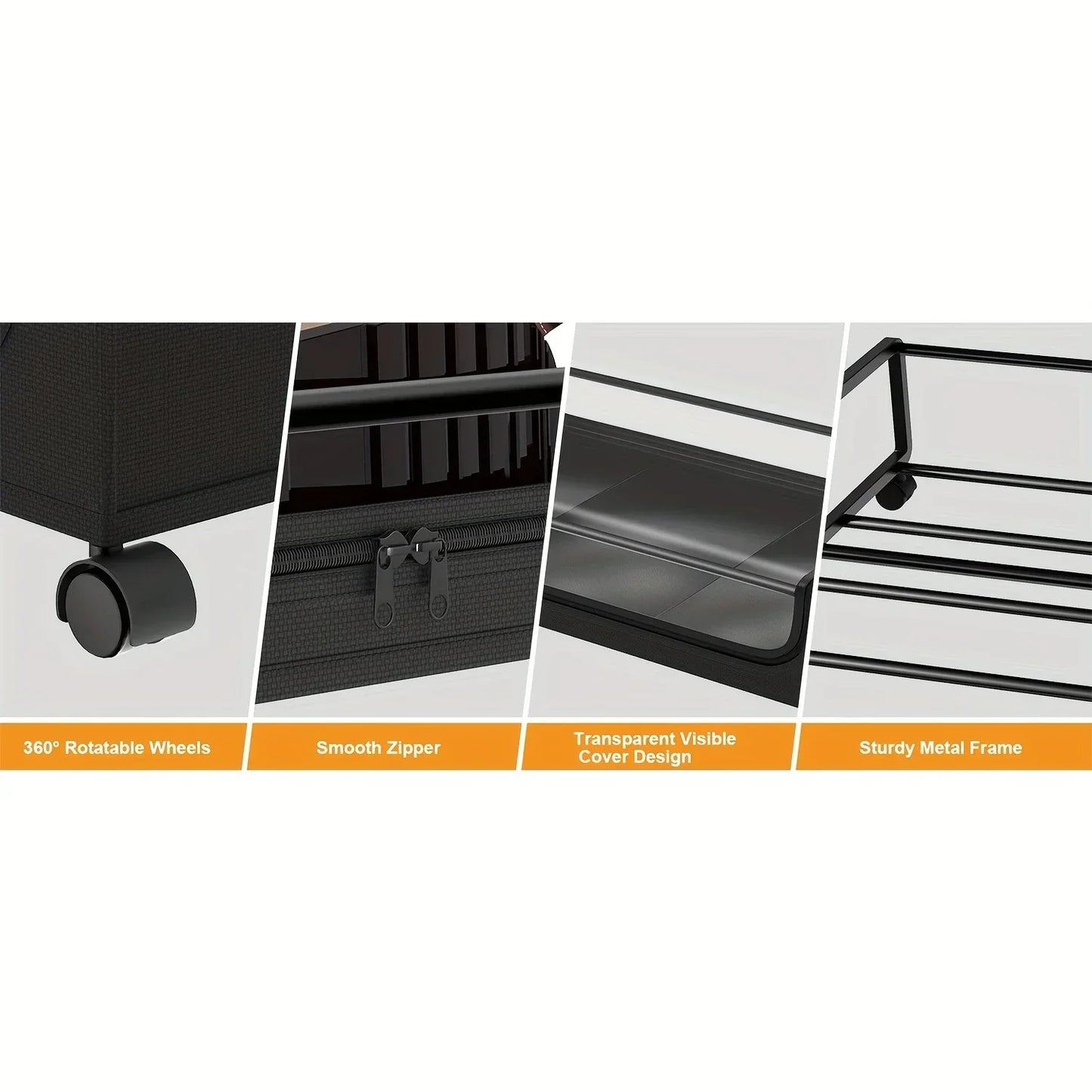 Underbed Storage Lockers with Wheels — Pull-Out Containers for Shoes & Clothes, Space-Saving for Dorms & Bedrooms
