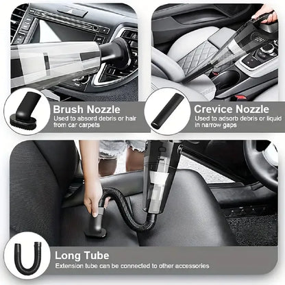 Wireless & Wired Handheld Car Vacuum Cleaner – Dual-Purpose Cleaner for Home and Car, 3M Cigarette Lighter Power Cord
