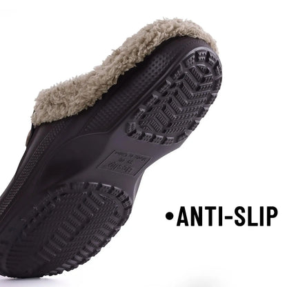 Asgard Winter Fur Furry Slippers for Men - Waterproof Plush Cotton | Indoor Warm Cozy Non-Slip Home Shoes | Outdoor Fashion