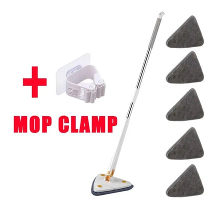 360° Rotatable Triangle Mop | Adjustable Long Handle Microfiber Mop for Wet & Dry Cleaning | Multifunctional Floor Cleaner