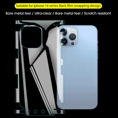 3 Sets Back Hydrogel Film Border Frame Stickers — Full Cover Back Screen Protectors for iPhone 16 Pro, 15, 14, 13, 12 Pro Max Plus