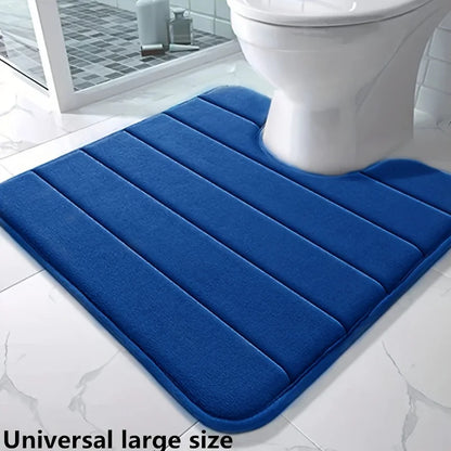U-Shaped Toilet Mat - Memory Foam Bathroom Carpet, Anti-Skid & Super Absorbent Bath Mat
