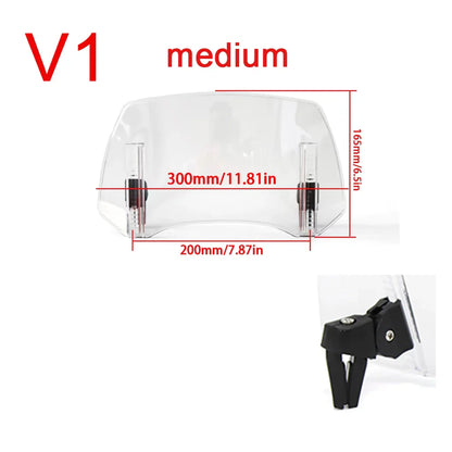Universal Motorcycle Windshield Extension – Adjustable Clamp-On Wind Deflector Spoiler for BMW, Kawasaki, Yamaha, Honda & Suzuki Bikes