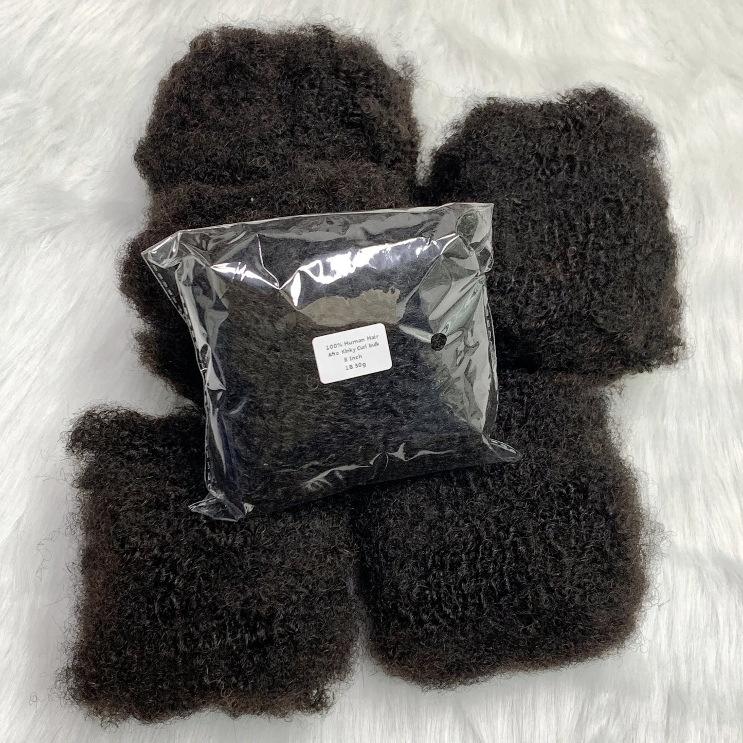 1Pc 30g Brazilian Afro Kinky Curly Remy Human Hair Bulk — No Weft Braiding Extensions for Locs & Braids