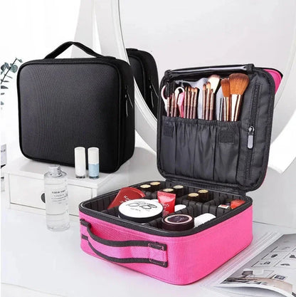 New Waterproof Makeup Bag for Women – Travel Cosmetic Case with Beauty Brush Storage & Embroidery Tool Organizer