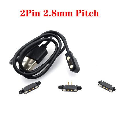 Magnetic Pogo Pin Connector Set – 2/4/5 Pin Spring-Loaded Male & Female DC Charging Power Socket for Secure Magnetic Connection Cable Adapter