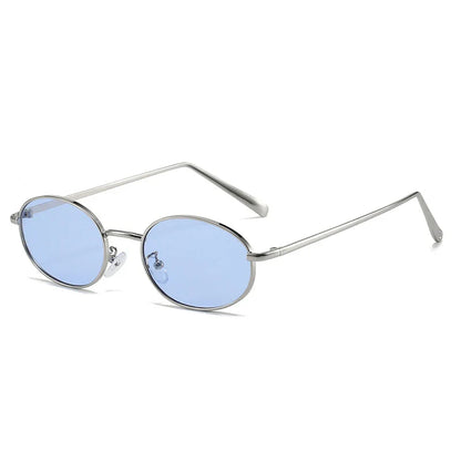 SHAUNA Retro Oval Metal Frame Sunglasses – UV400 Punk Style Shades for Women & Men