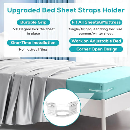 4pcs Heavy Duty Bedsheet Corner Tightener Clips – Durable Bed Sheet Grippers for Secure Fit & Protection