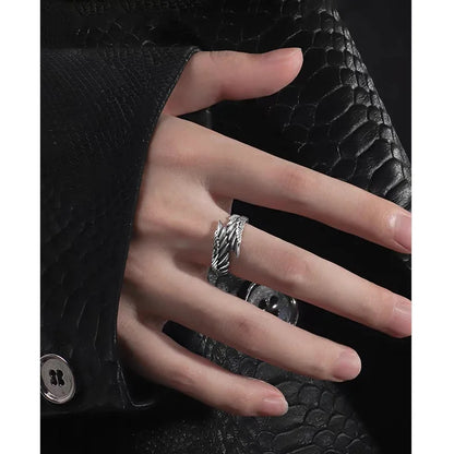 Retro Angel Demon Wings Ring - Punk Gothic Open Design Unisex Jewelry Gift for Men & Women