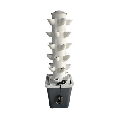 Hydroponic Growing System – Mini Indoor/Outdoor Herb Vertical Garden Tower, 6 Tiers, 30 Holes for Vegetables