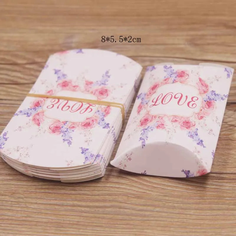 24pcs Floral Pillow-Shaped Jewelry Gift Boxes – Necklace & Earring Display Packaging 20x55x80mm