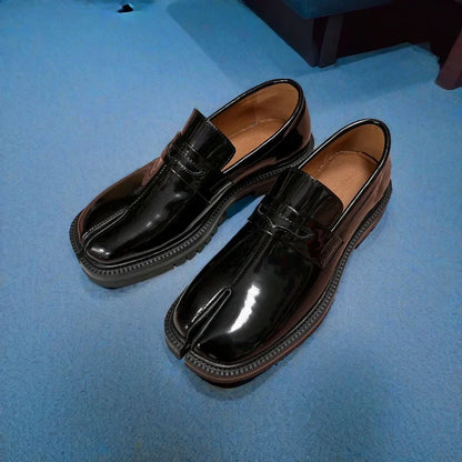CHMURY Tabi Loafers — Men & Women Split Toe Casual Shoes, Thick Sole Patent Leather 2024