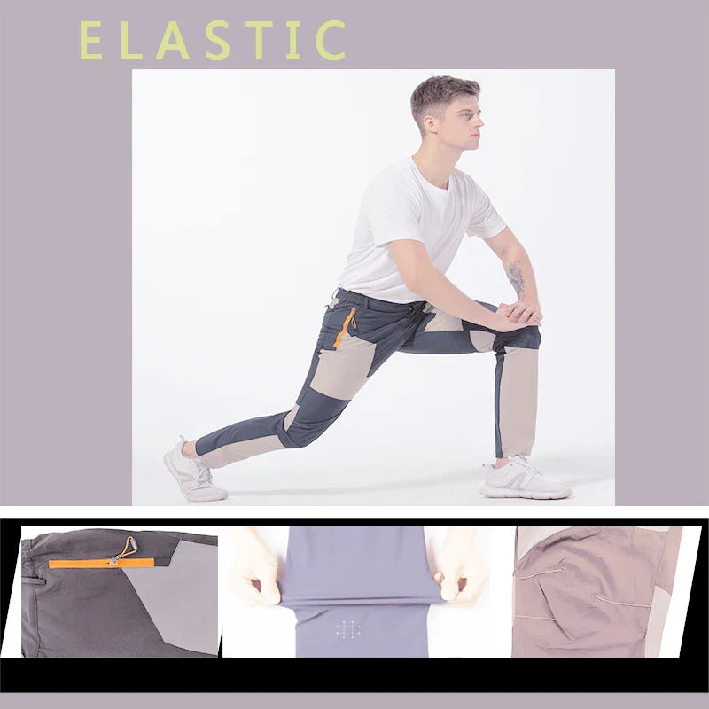 Men’s Elastic Hiking Pants – Quick-Dry, Windproof, Waterproof, Breathable Outdoor Trekking & Climbing Pants