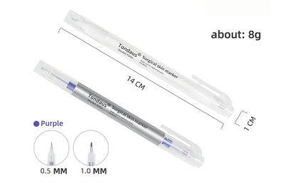 Professional Surgical Sterile Skin Marker Pen – Microblading Tattoo Eyebrow & Lip Marker with Measuring Ruler Set