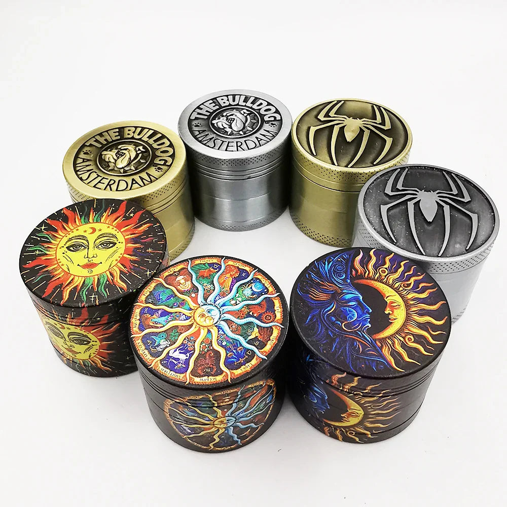 4 Layer Metal Herbal Grinder – Amsterdam Manual Hand Grinders, Spice and Pepper Mill Cutter, Kitchen Accessories, Gift for Men
