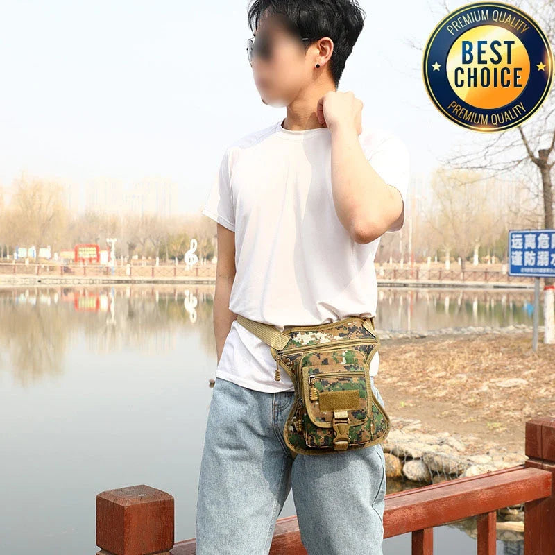 Camouflage Motorcycle Drop Leg Bag – Waterproof, Multifunctional Waist Bag for Travel, Hiking & Outdoor Riding