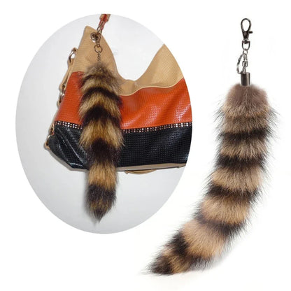 Raccoon Tail Keychain — Creative Coat Tail Key Ring Chain, Unique Gift for Men