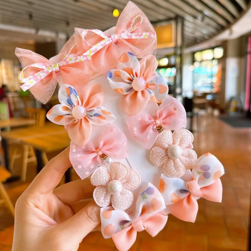10 Pcs Baby Girl Flower Hair Bands Set – Cute Colorful Soft Scrunchies Ponytail Holders for Kids