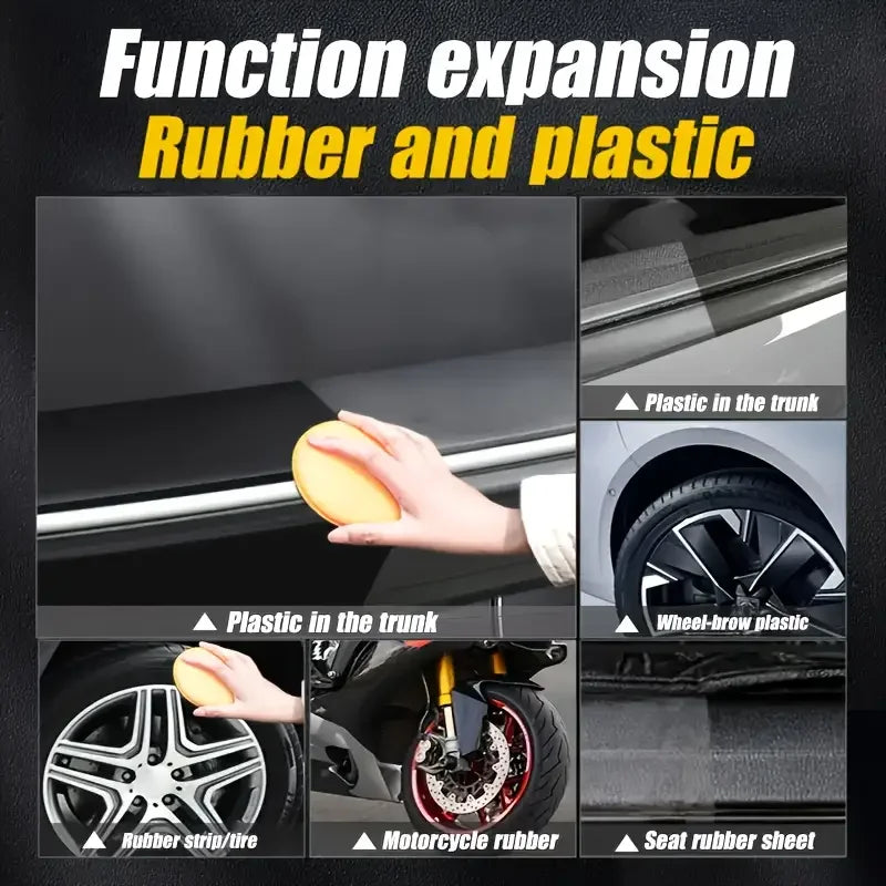 Automotive Plastic Repair Cream — Interior & Exterior Scratch Repair Polishing Wax for Trim and Tires