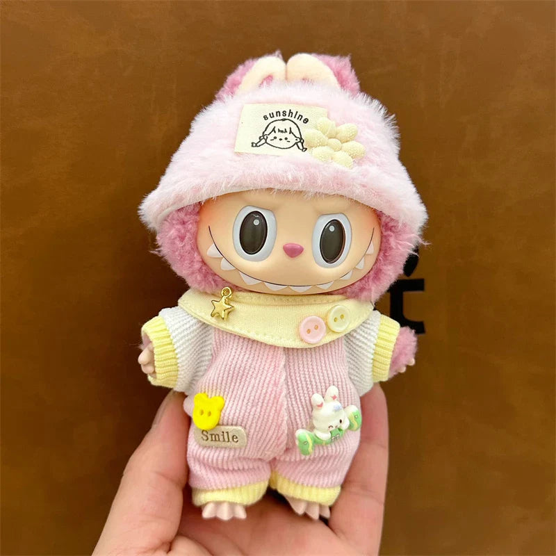 Labubu V1 V2 15/17cm Doll Clothing Set — Fashion Hoodie & Pants Korean Idol Style DIY Accessories Gift