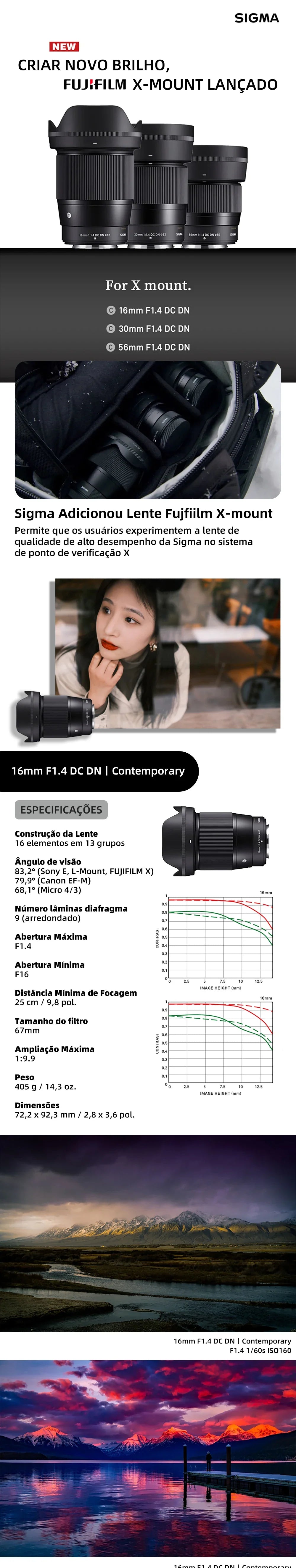 Sigma 16mm F1.4 DC DN Contemporary Lens – Wide Angle Mirrorless Camera Lens for Sony ZVE10, Canon EFM, Fujifilm XF, Nikon Z30/Z50