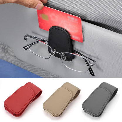 Universal Car Sun Visor Glasses Box - Sunglasses Clip Card Ticket Holder Stand, Eyeglasses Fastener Pen Case Car Accessories