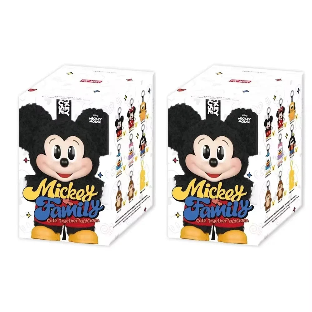 Pop Mart Mickey Family Keychain Series — Cute Vinyl Doll Blind Box, Anime Figure Decoration, Custom Kid Gift