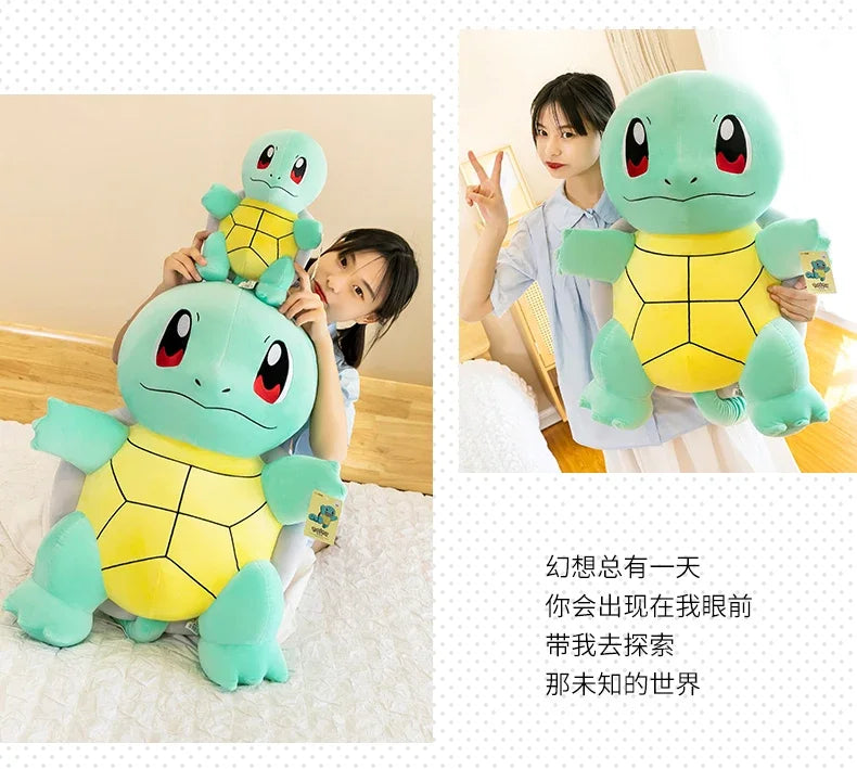 45cm Squirtle Plush Doll – Large Kawaii Pokémon Stuffed Turtle Pillow, Cute Christmas Gift Toy for Boys & Girls