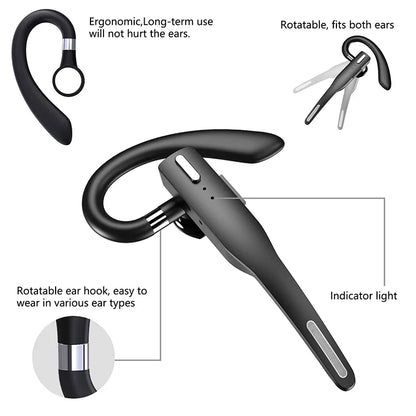NEW 2022 Bluetooth Business Earphone – Wireless Single Handsfree Earbuds with HD Call & Microphone for Driving