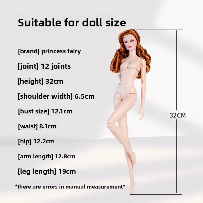 32cm Supermodel Doll Clothes Set — Fashion Evening Dress & Accessories for DIY Toys & Collector Gift