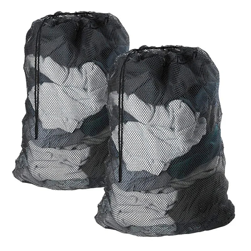 Large Nylon Mesh Laundry Bag — Durable Drawstring Clothes Washing Bag, Anti-Snag & Deformation