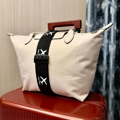 Aircraft Print Luggage Strap - Durable Nylon Suitcase Securing Belt