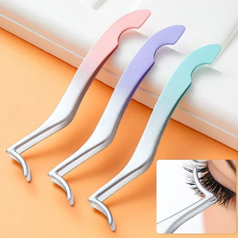 Professional False Eyelash Applicator Tweezers – Precision Lash Extension Clip & Curler Makeup Tool