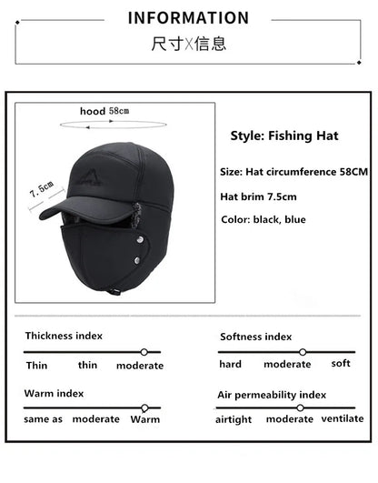 Winter Thickened Faux Fur Baseball Hat – Men’s & Women’s Skiing, Fishing, and Outdoor Cold Weather Hat