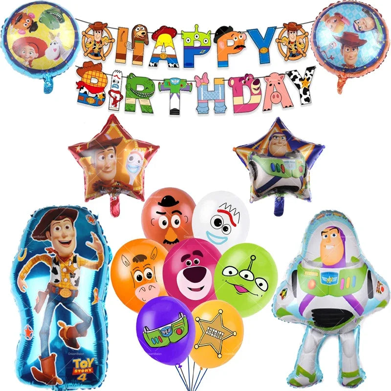 Disney Buzz Lightyear Foil Balloon – Toy Story Latex Party Decoration & Cake Topper for Kids