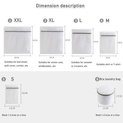 Reusable Zipper Laundry Bag for Washing Machine – Coarse Mesh Organizer for Lingerie, Shoes, Bras & Clothes