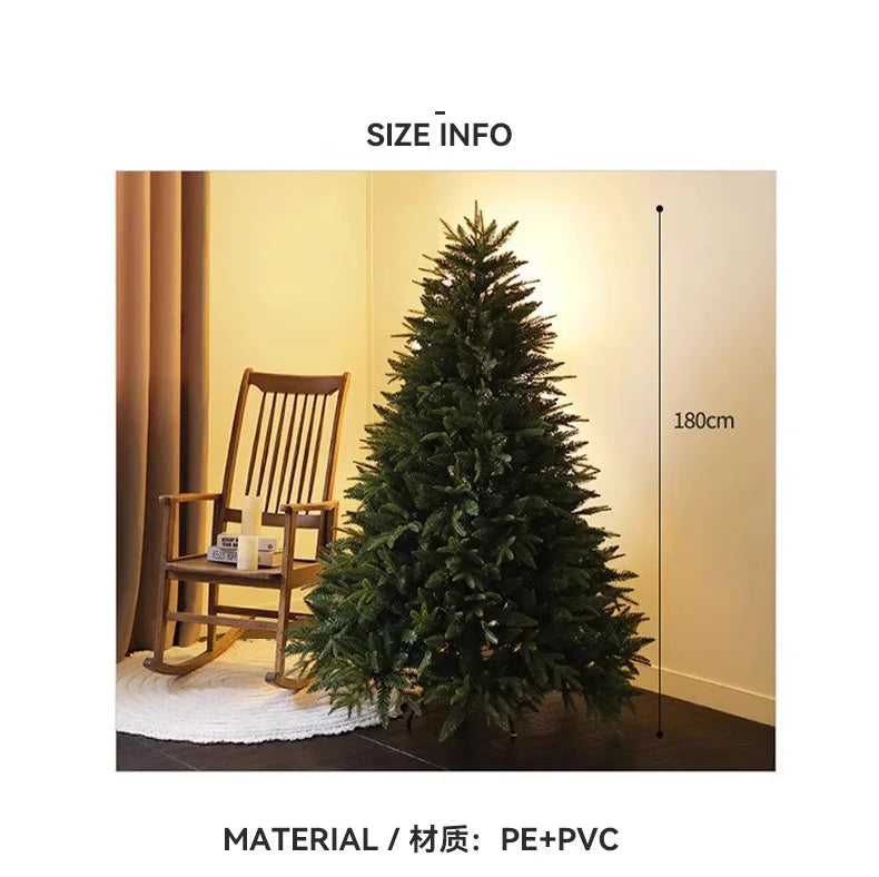 PE & PVC Mixed Christmas Tree with Lights — Large Decorative Holiday Tree for New Christmas Decor