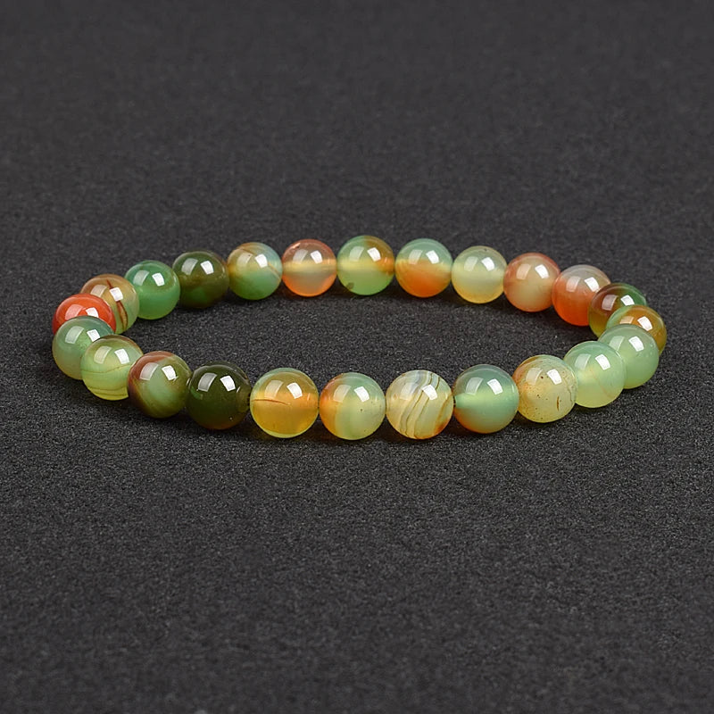 Genuine Natural Stone Beaded Bracelet – Apatite, Lapis Lazuli, Agate & Tiger Eye High Quality Crystal Gem Jewelry Bangle for Men & Women