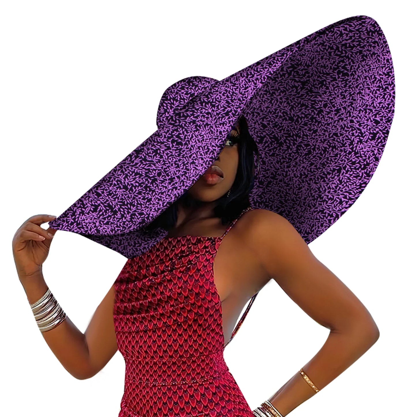 African Ankara Sun Hat - Women's Large Brim Summer Beach Hat