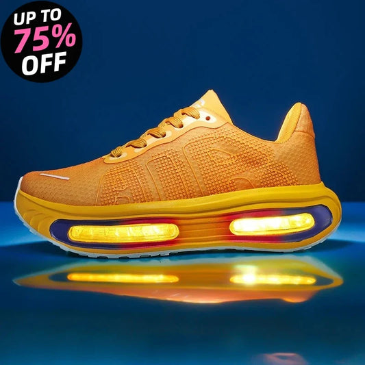 Unisex Air Cushion Running Sneakers - Plus Size 45 Mesh Platform Sport Shoes for Gym & Casual Wear