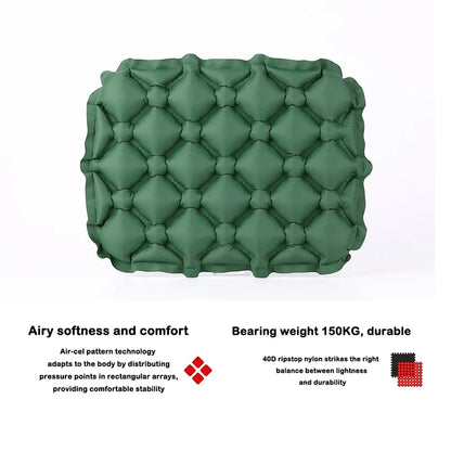 Inflatable Seat Cushion Portable Lightweight Air Sitting Pad Water & Moisture Resistant Camping Chair Mat for Outdoor Travel & Hiking Comfort Seat Pad