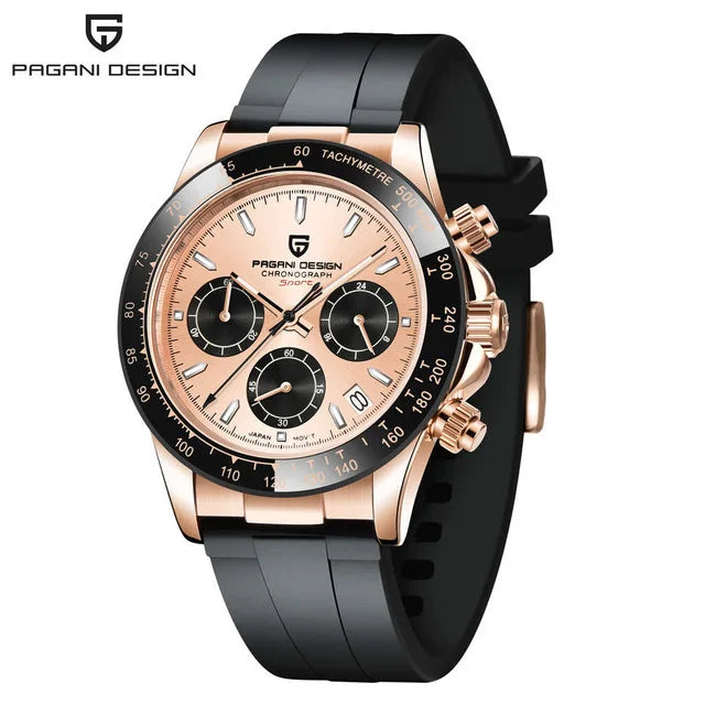 40mm PAGANI DESIGN V2 Men’s Quartz Watch – Sapphire Retro Chronograph Stainless Steel Waterproof