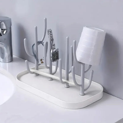 Tree-Shaped Baby Bottle Drying Rack - Dustproof Milk Bottle Holder & Cup Organizer