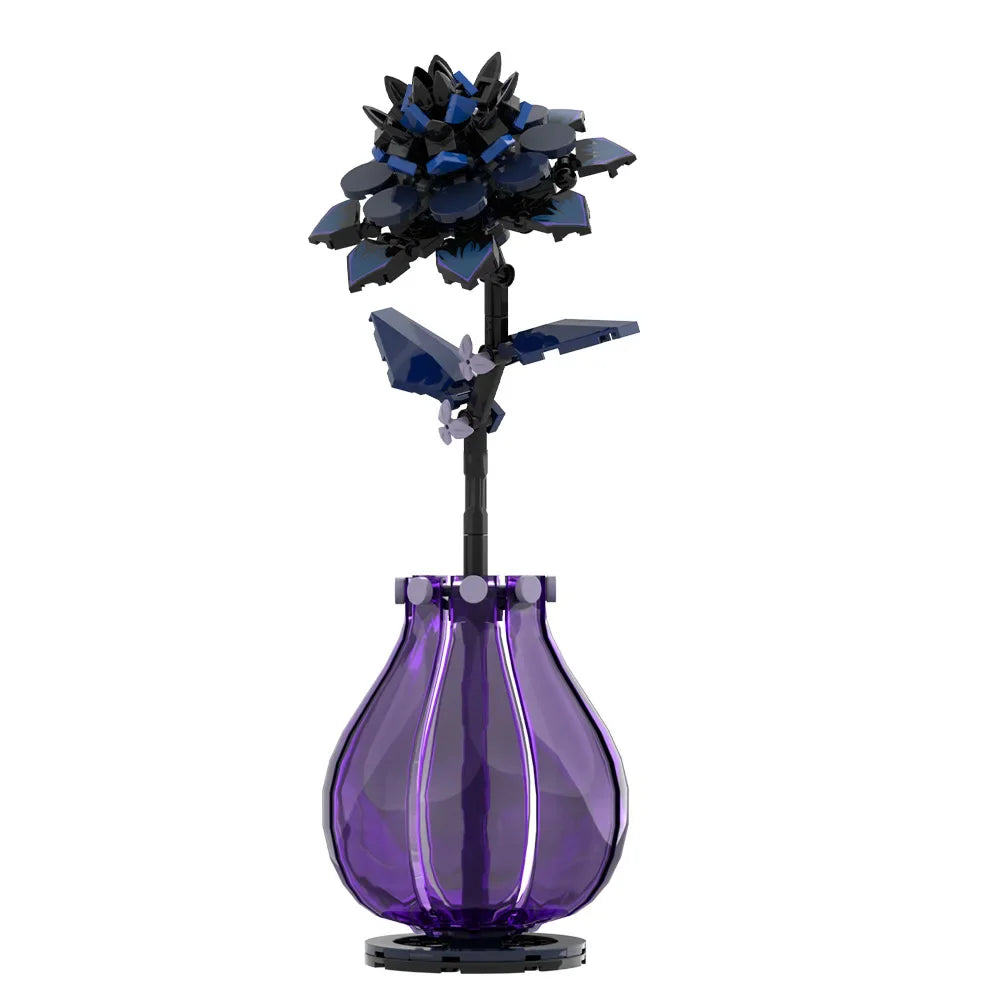 MOC Dahlia Flower Building Blocks – DIY Tianzhu Peony Brick Toy, Romantic Bouquet Model for Home Decoration & Gifts