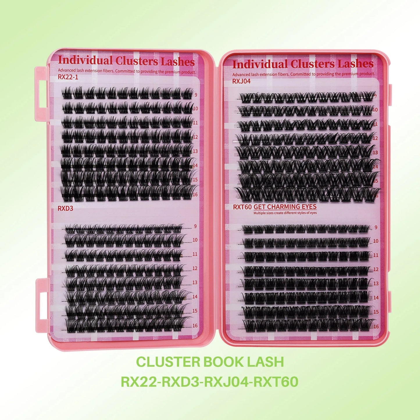 DIY Lash Clusters Book – D Curl Mega Volume Eyelash Extensions with Individual Lashes for Extensions