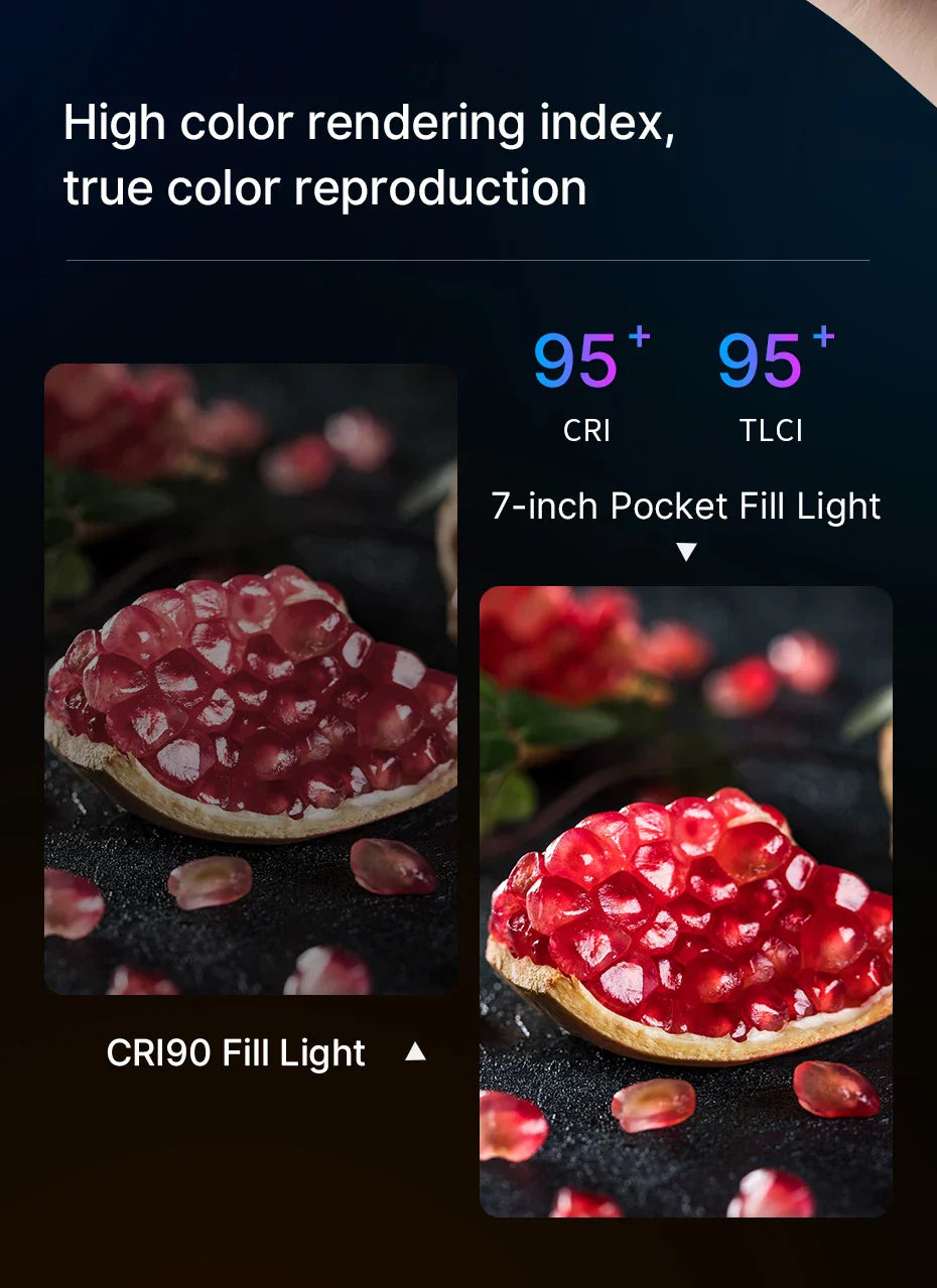 Ulanzi VL120 Full Color RGB Video Light – Dimmable 2500K-9000K LED Photography & Vlog Fill Light for Cameras