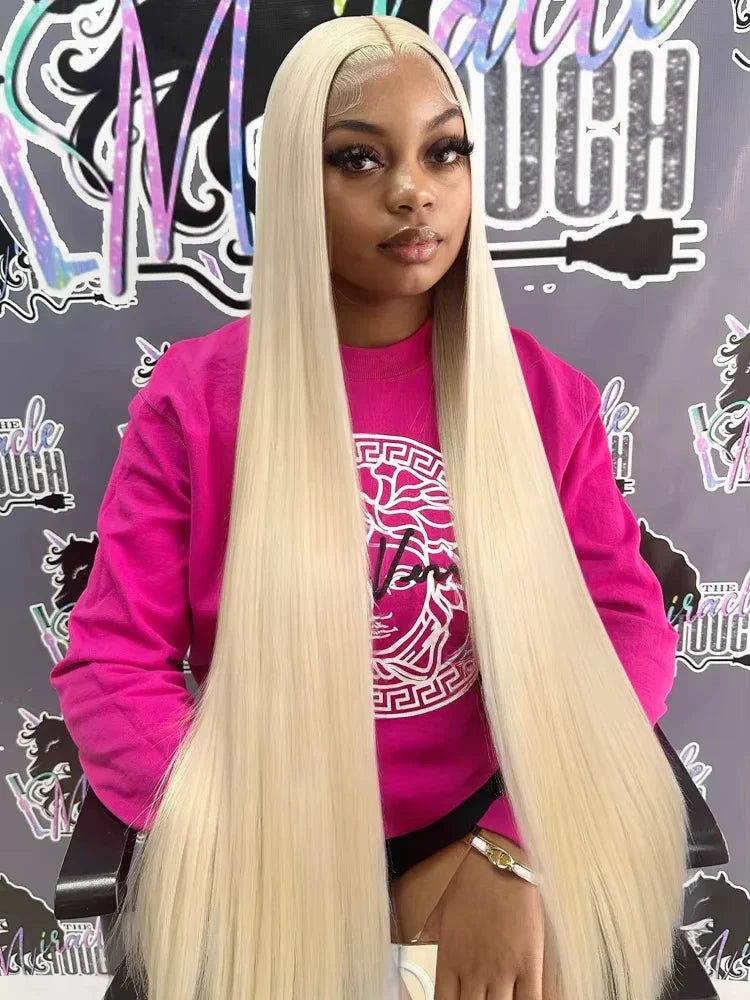 30-40 Inch Honey Blonde 250 Density 613 HD Lace Front Wig – 13x6 Transparent Straight Human Hair, 13x4 Lace Frontal Wig for Women