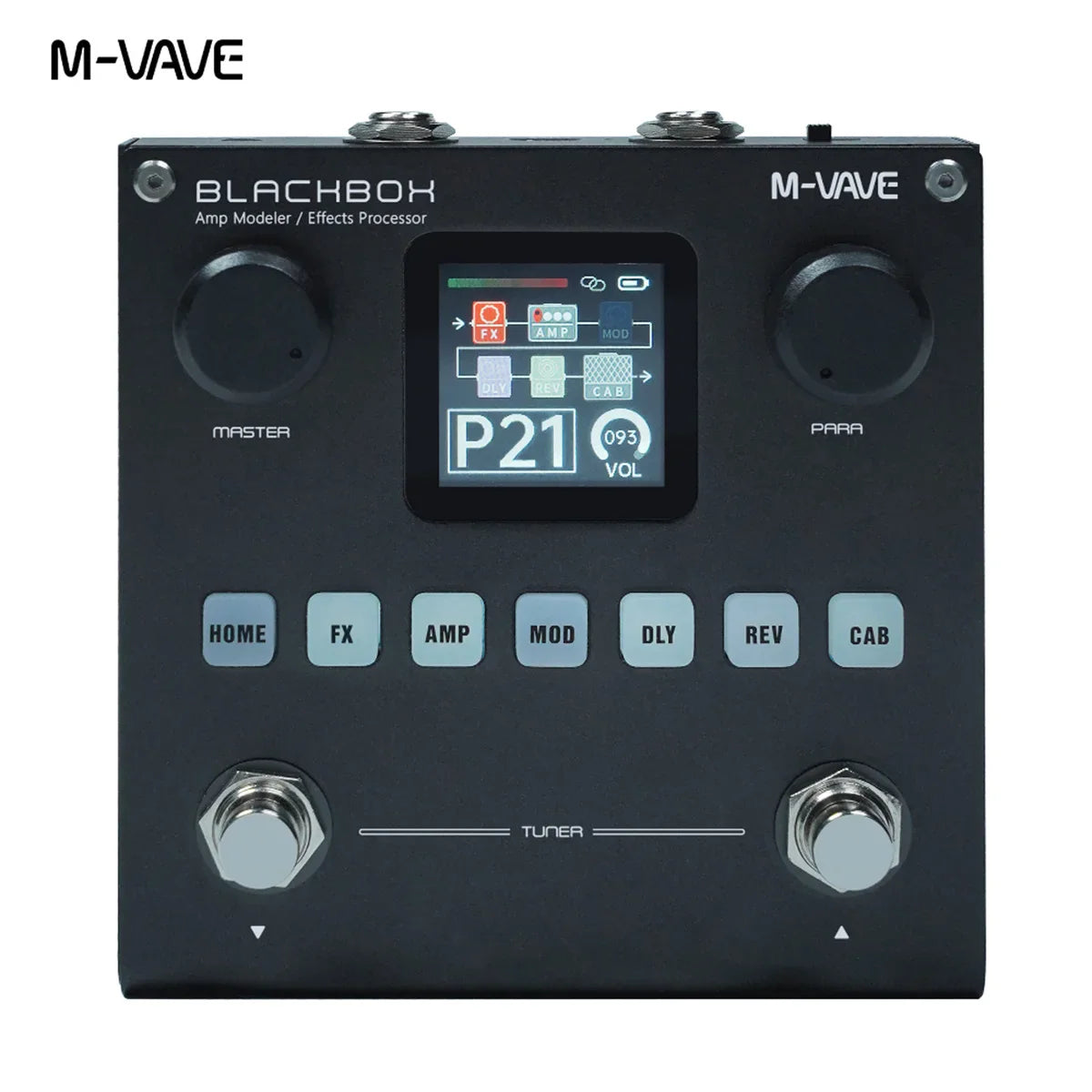 M-VAVE BLACKBOX Multifunctional Guitar/Bass Effect Pedal – 80 Editable Presets, 6 Effects Modules, Built-in Battery