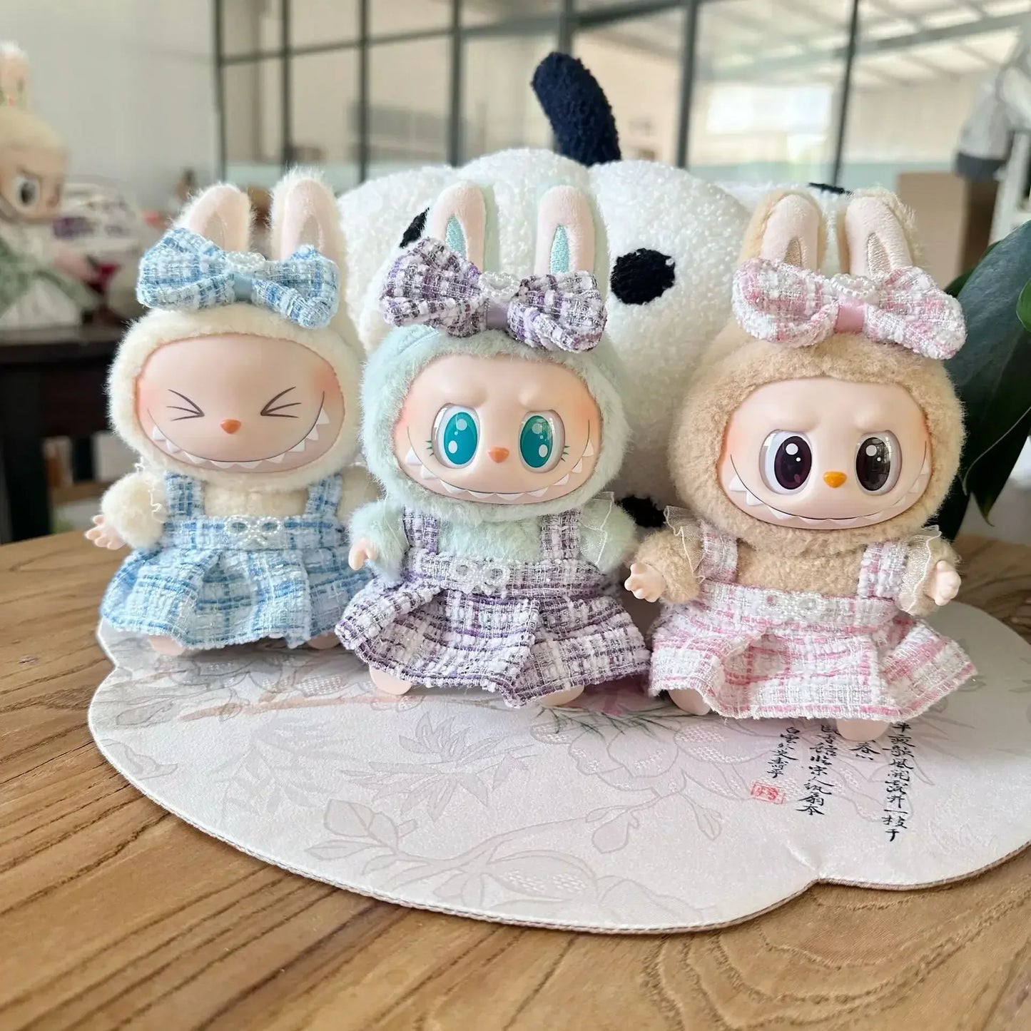 17cm Labubu Plush Doll Clothes - Kpop EXO Idol Outfit V1 V2 Black Dress Suit Accessories Gift