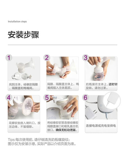 PHILIPS AVENT Unilateral Automatic Breast Pump – Portable Intelligent Massage with Petal Pad, Imitates Baby Suck for Lactation